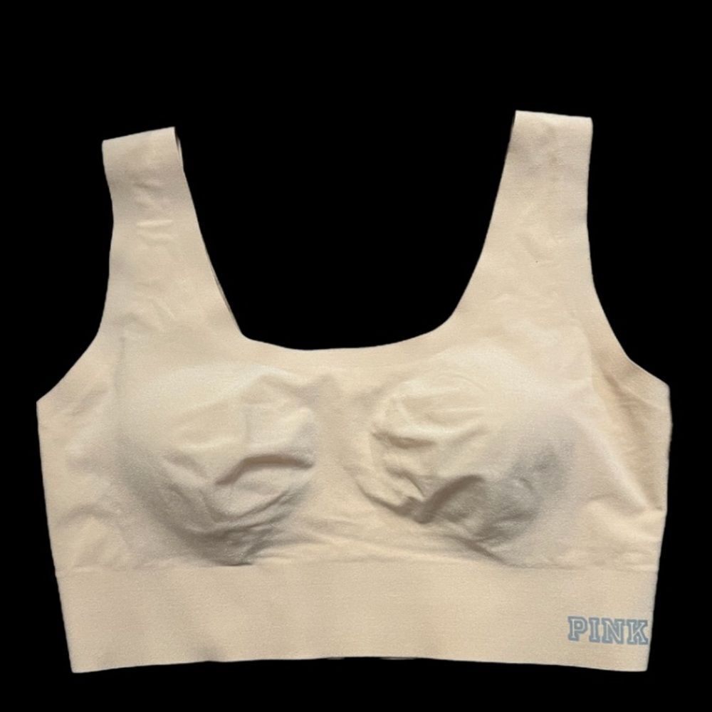 Victorias Secret Pink Lightly Lined ( Padded ) Bralette bra long lined beige M